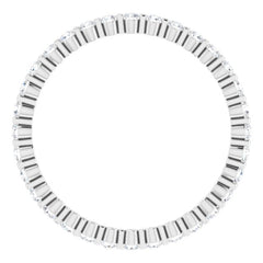 14K White 1/2 CTW Natural Diamond Eternity Band Size 6
