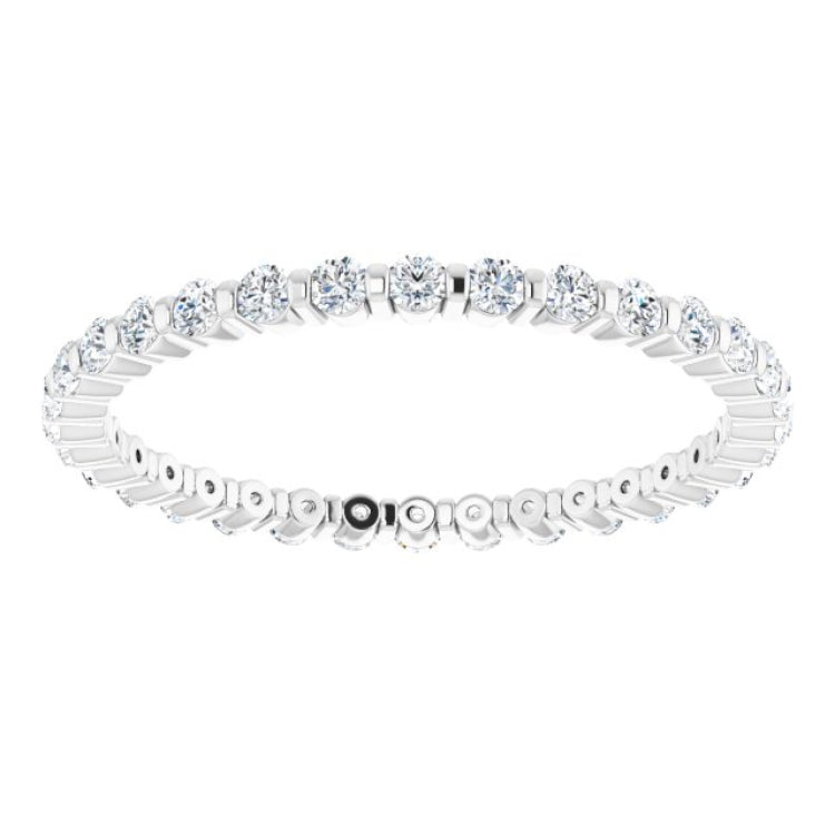 14K White 1/2 CTW Natural Diamond Eternity Band Size 6