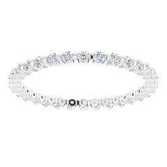 14K White 1/2 CTW Natural Diamond Eternity Band Size 6