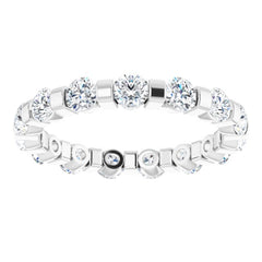 14K White 1 1/2 CTW Natural Diamond Eternity Band Size 6