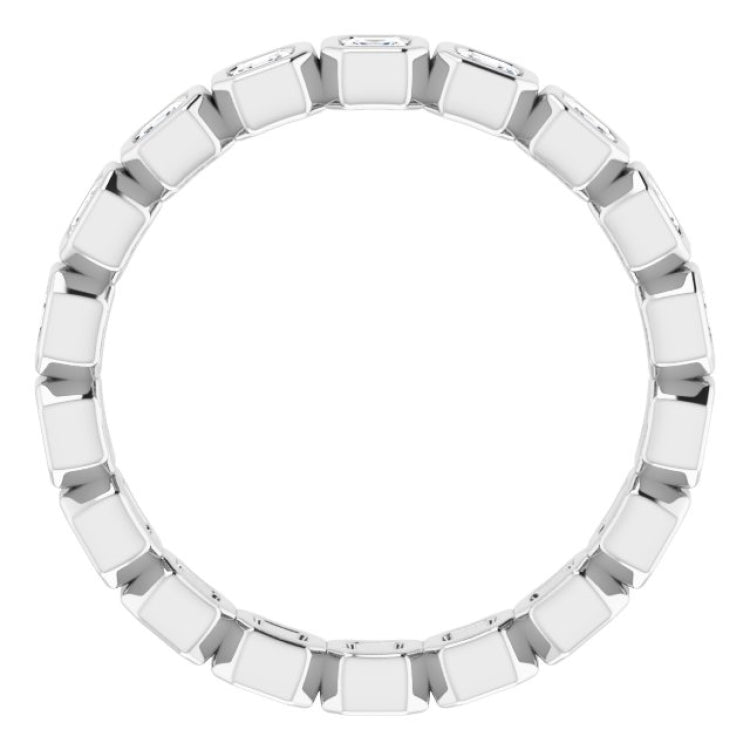 14K White 9/10 CTW Natural Diamond Eternity Band Size 6