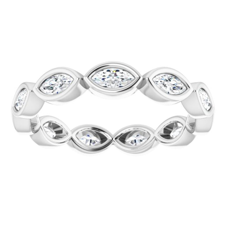 14K White 3/4 CTW Natural Diamond Eternity Band Size 6
