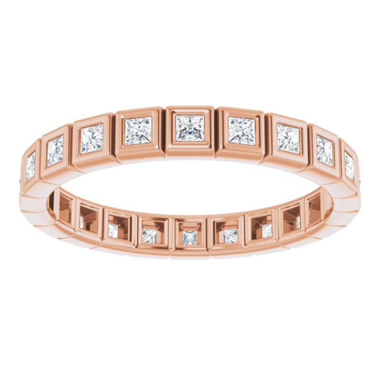 14K Rose 1/2 CTW Natural Diamond Eternity Band Size 6