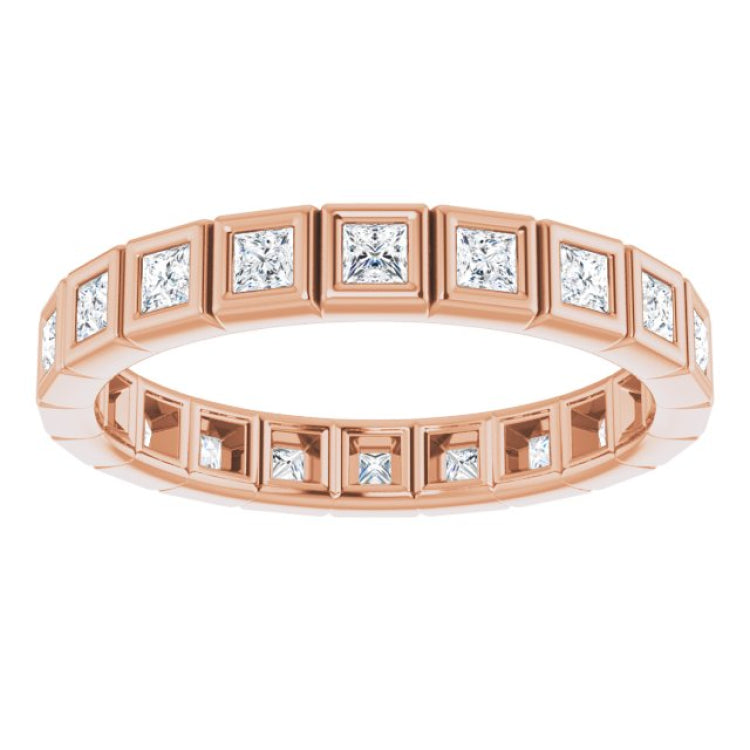 14K Rose 5/8 CTW Natural Diamond Eternity Band Size 6