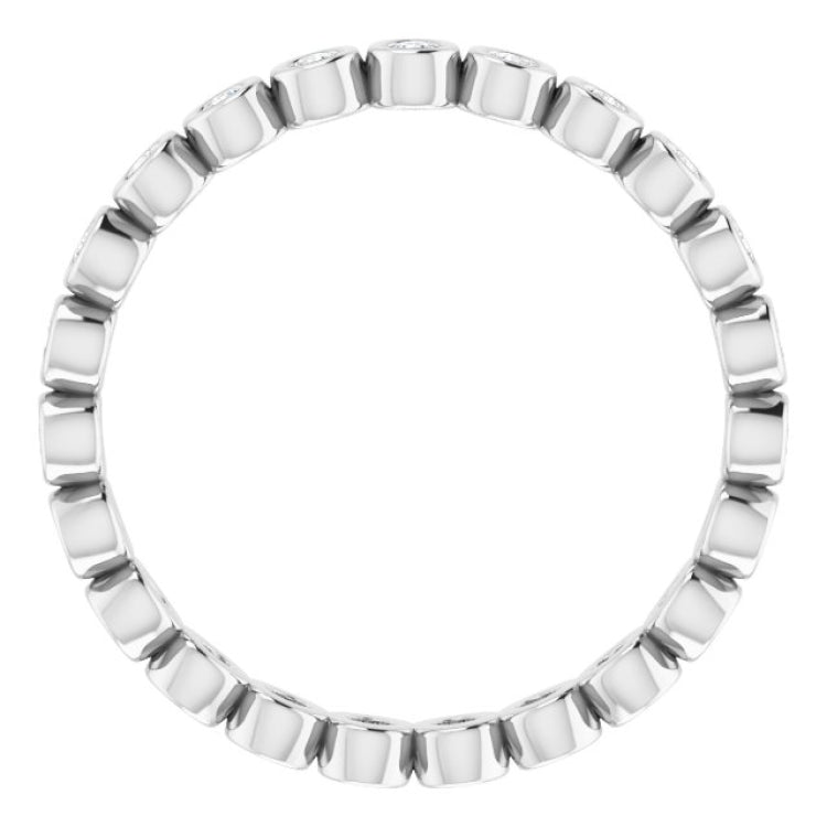 14K White 1/3 CTW Natural Diamond Eternity Band Size 6