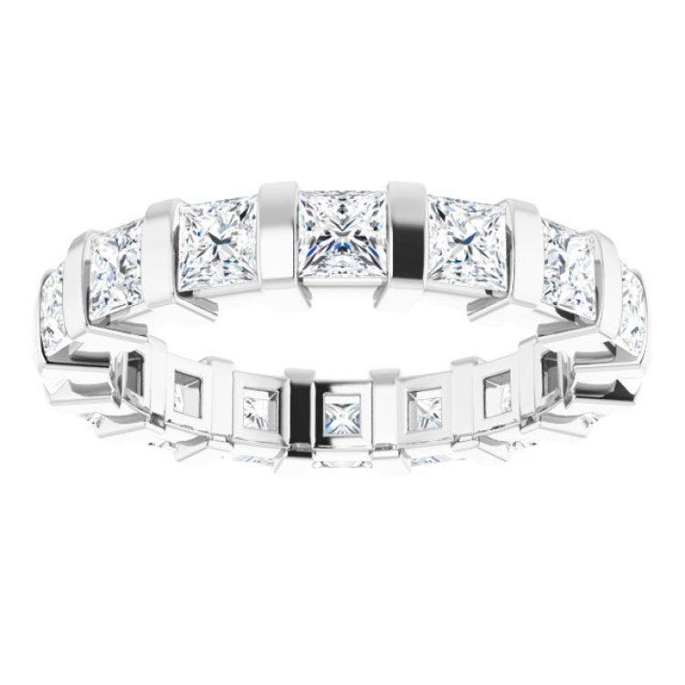 14K White 2 1/2 CTW Natural Diamond Eternity Band Size 6