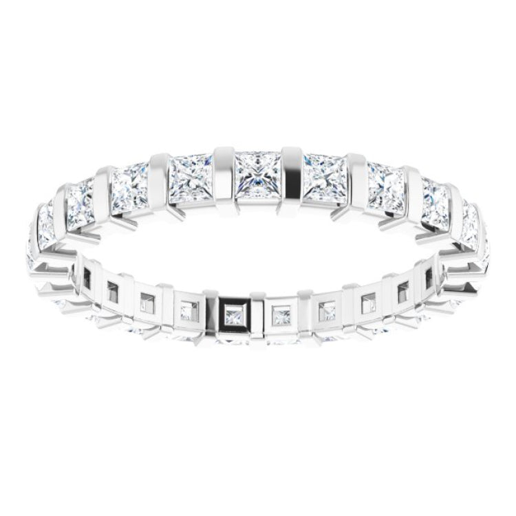14K White 1 1/6 CTW Natural Diamond Eternity Band Size 6
