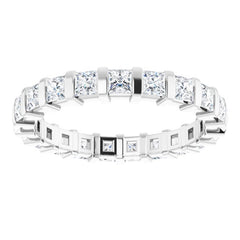 14K White 1 1/2 CTW Natural Diamond Eternity Band Size 6