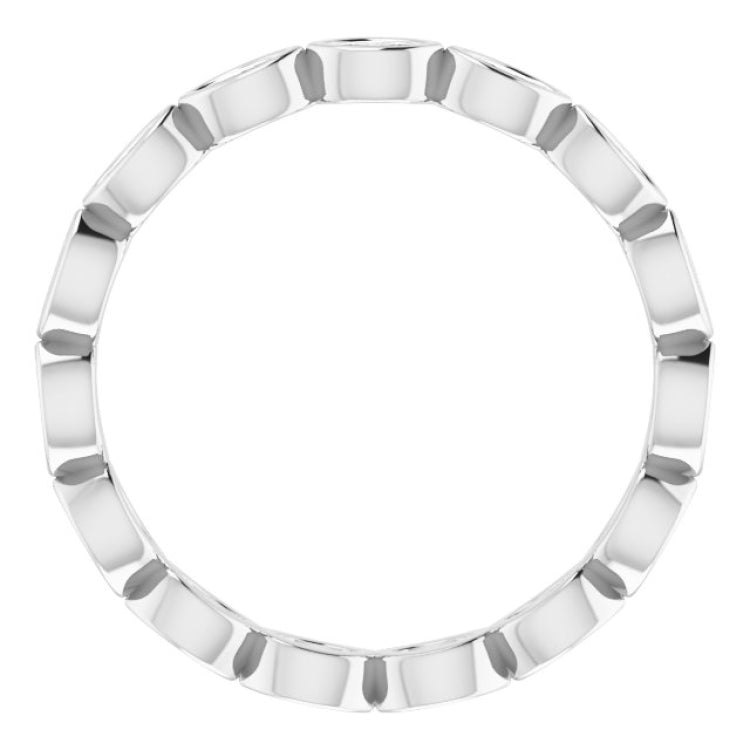 14K White 1/2 CTW Natural Diamond Eternity Band Size 6