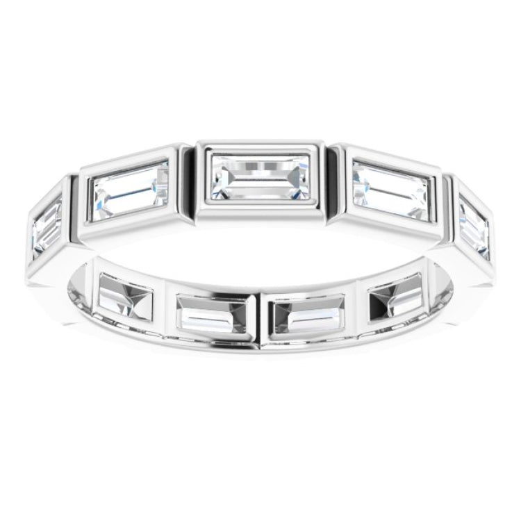 14K White 1 CTW Natural Diamond Eternity Band Size 6