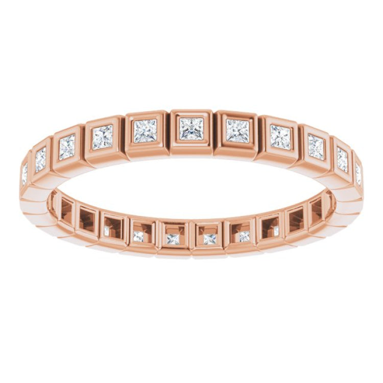 14K Rose 1/3 CTW Natural Diamond Eternity Band Size 6