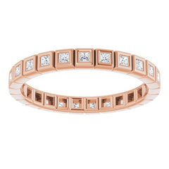 14K Rose 1/3 CTW Natural Diamond Eternity Band Size 6