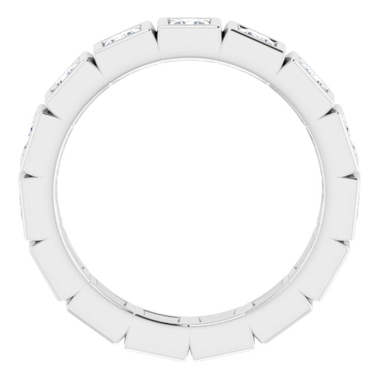 14K White 1 3/8 CTW Natural Diamond Eternity Band Size 6