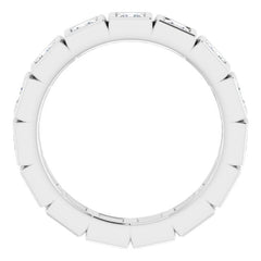 14K White 1 3/8 CTW Natural Diamond Eternity Band Size 6