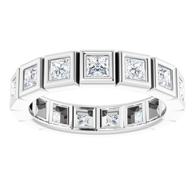 14K White 1 3/8 CTW Natural Diamond Eternity Band Size 6