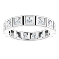 14K White 1 3/8 CTW Natural Diamond Eternity Band Size 6