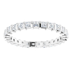 14K White 7/8 CTW Natural Diamond Eternity Band Size 6