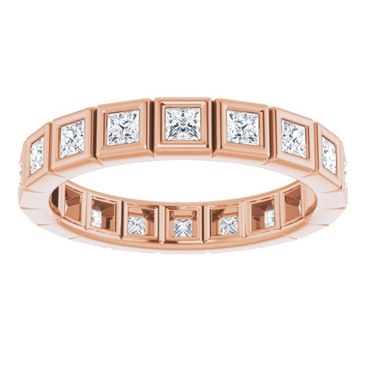 14K Rose 9/10 CTW Natural Diamond Eternity Band Size 6