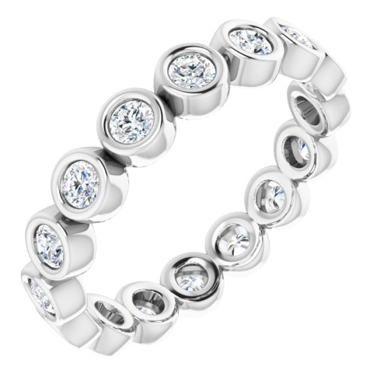 14K White 3/4 CTW Natural Diamond Eternity Band Size 6