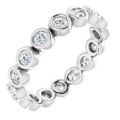 14K White 3/4 CTW Natural Diamond Eternity Band Size 6