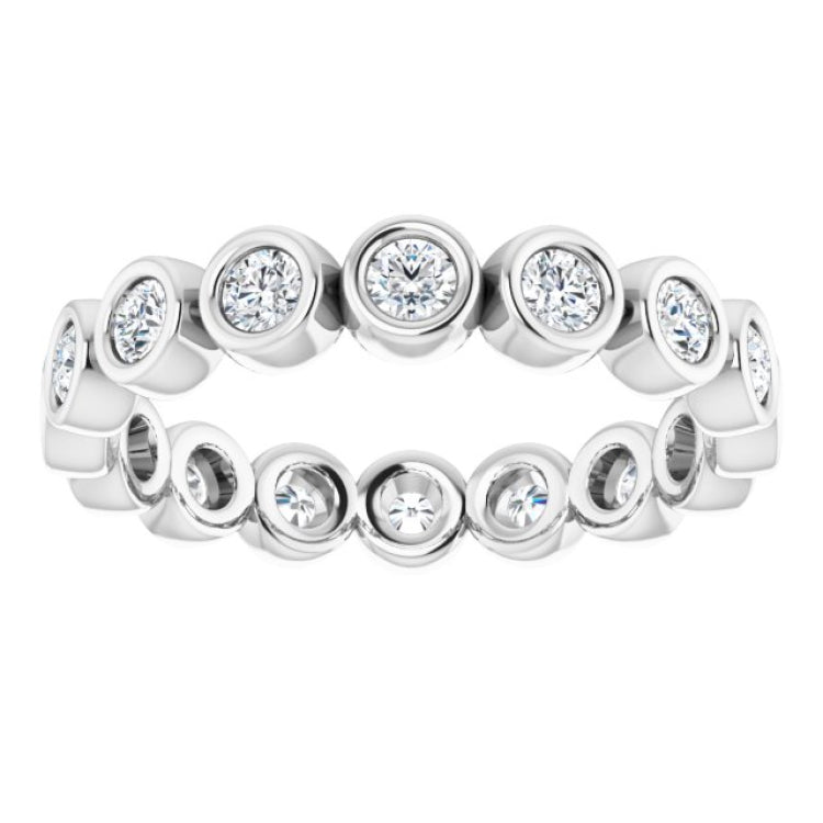 14K White 3/4 CTW Natural Diamond Eternity Band Size 6