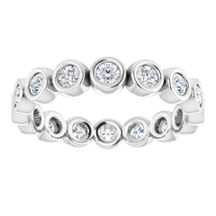 14K White 3/4 CTW Natural Diamond Eternity Band Size 6