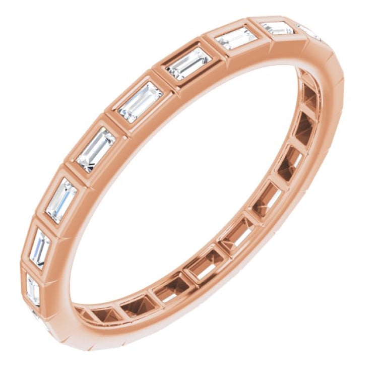 14K Rose 1/3 CTW Natural Diamond Eternity Band Size 6