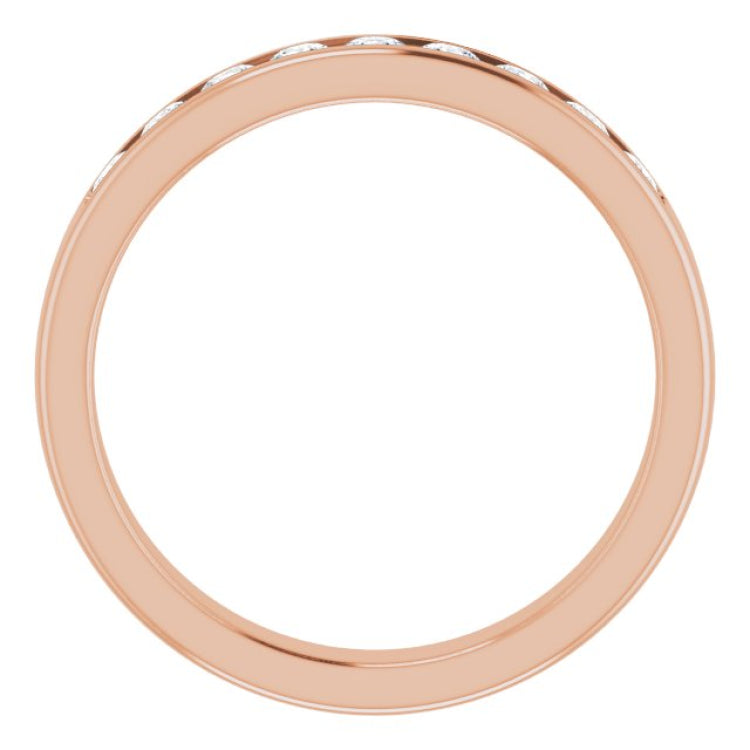 14K Rose 3/4 CTW Natural Diamond Band