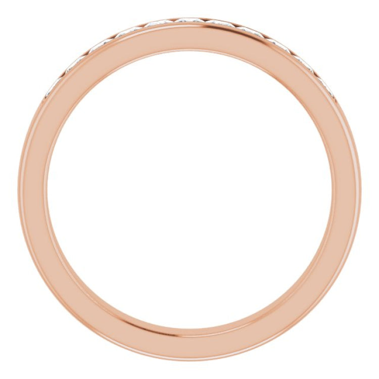 14K Rose 3/4 CTW Natural Diamond Band
