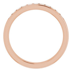 14K Rose 3/4 CTW Natural Diamond Band