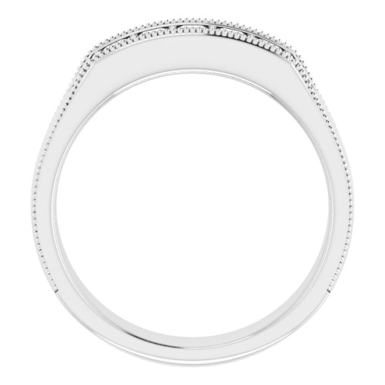 14K White 1/2 CTW Natural Diamond Milgrain Band