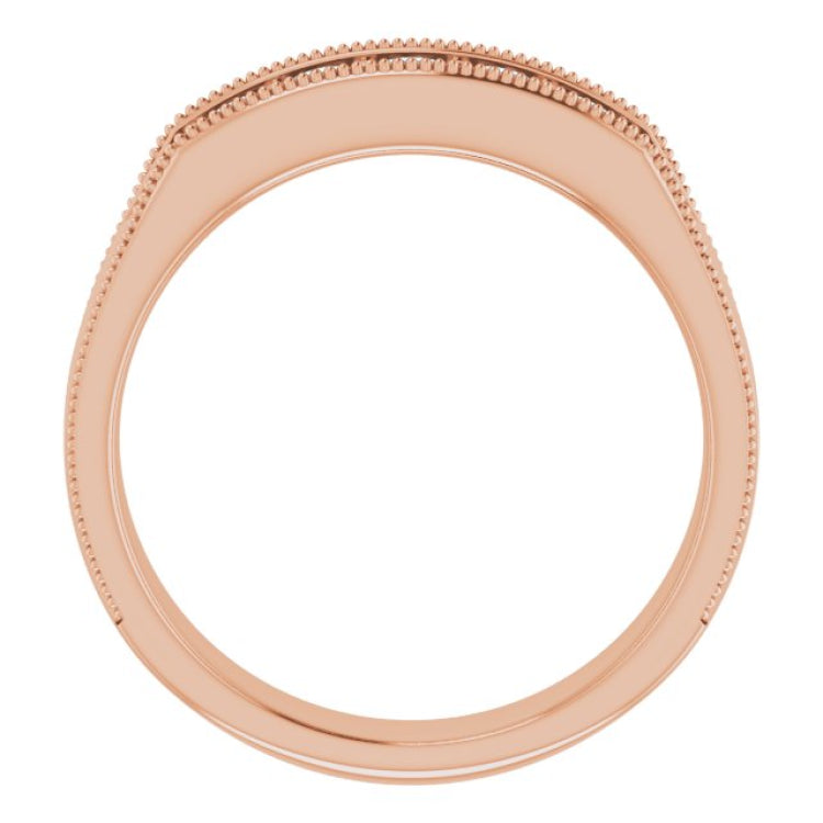 14K Rose 1/2 CTW Natural Diamond Milgrain Band
