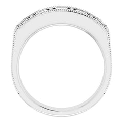 14K White 1 9/10 CTW Natural Diamond Milgrain Band