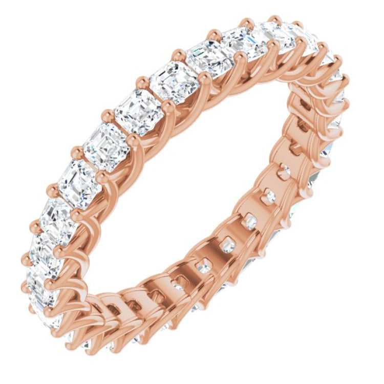 14K Rose 2 1/8 CTW Natural Diamond Eternity Band Size 7