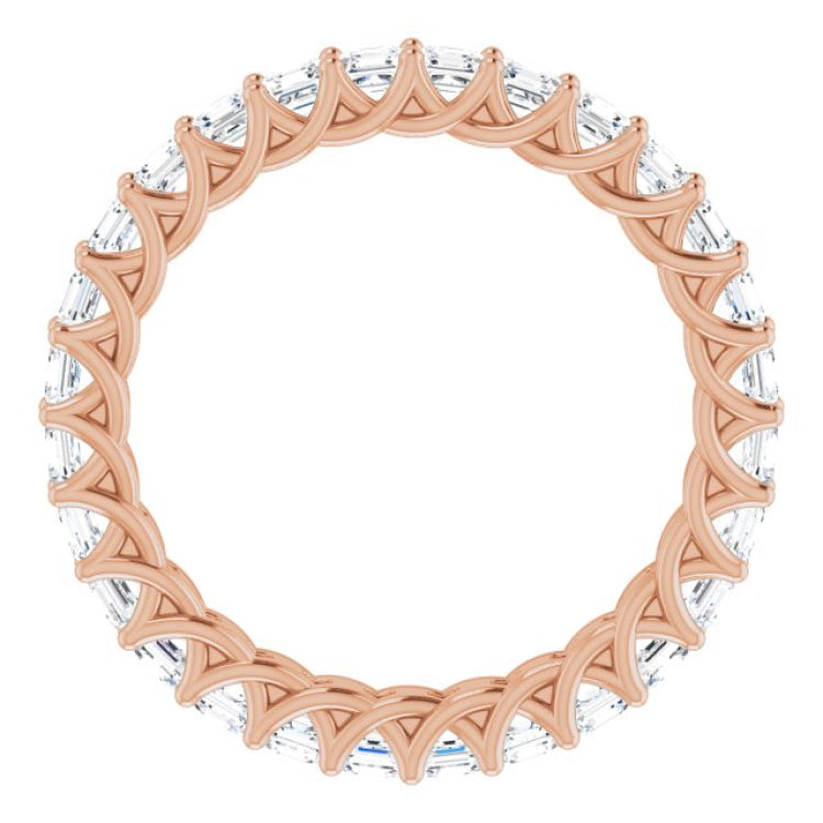 14K Rose 2 1/8 CTW Natural Diamond Eternity Band Size 7