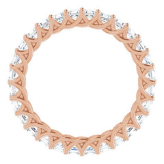 14K Rose 2 1/8 CTW Natural Diamond Eternity Band Size 7