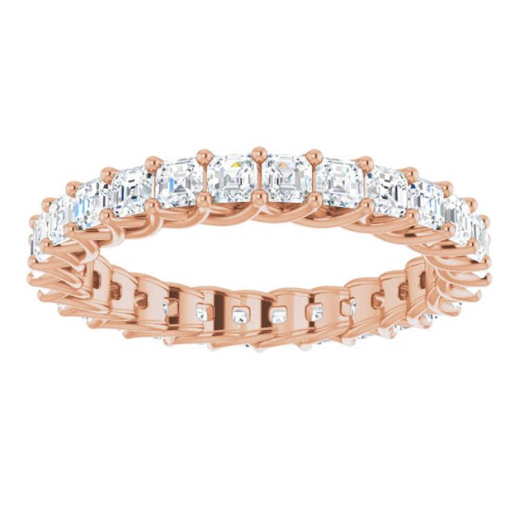 14K Rose 2 1/8 CTW Natural Diamond Eternity Band Size 7