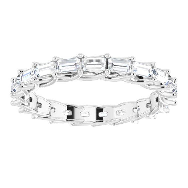 14K White 9/10 CTW Natural Diamond Eternity Band Size 7