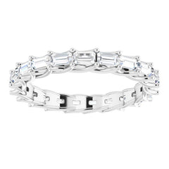 14K White 9/10 CTW Natural Diamond Eternity Band Size 7