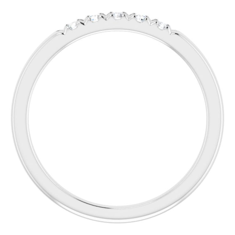 14K White 1/6 CTW Natural Diamond French-Set Anniversary Band