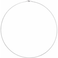 14K White 1 mm Wheat 16" Chain