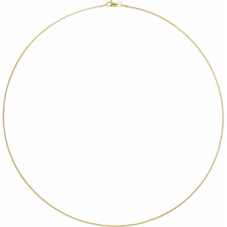 14K Yellow 1 mm Wheat 18" Chain