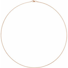 14K Rose 1 mm Wheat 24" Chain