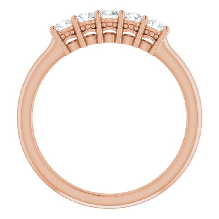 14K Rose 1/3 CTW Natural Diamond Anniversary Band