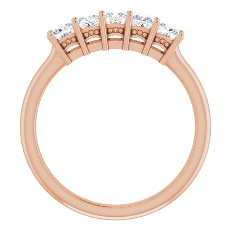 14K Rose 5/8 CTW Natural Diamond Anniversary Band