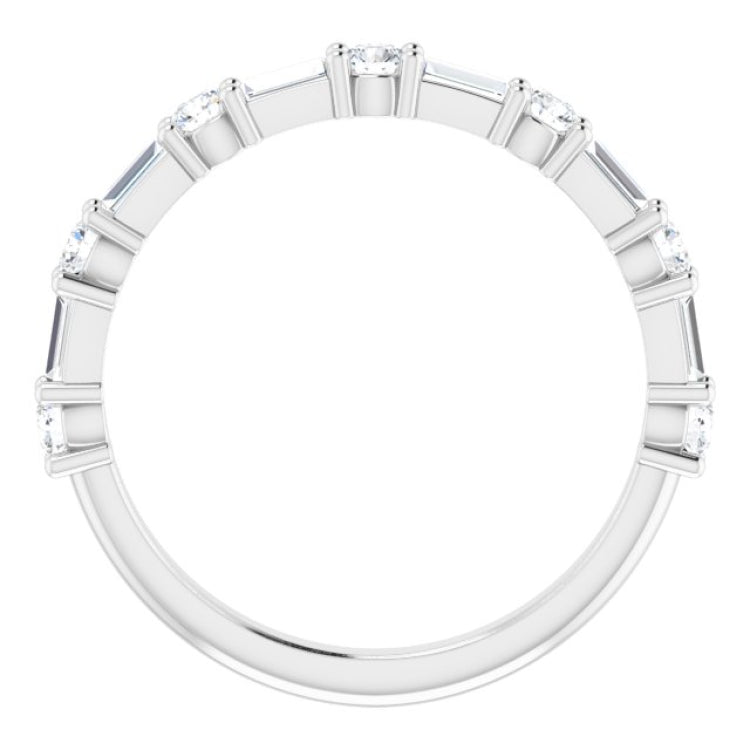 14K White 5/8 CTW Natural Diamond Anniversary Band