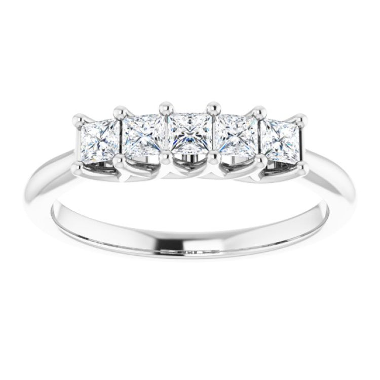Platinum 1/2 CTW Natural Diamond Anniversary Band