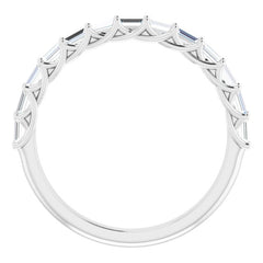 14K White 3/8 CTW Natural Diamond Anniversary Band