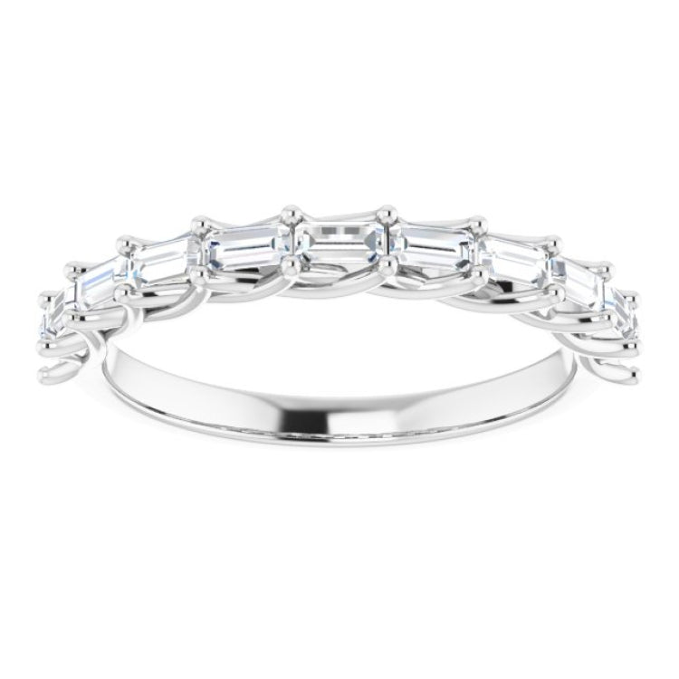14K White 3/8 CTW Natural Diamond Anniversary Band