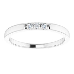 14K White .06 CTW Natural Diamond Anniversary Band